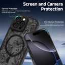 for iPhone 16 Pro Max Case, Black Floral Flower Pattern Print Magnetic Case [Compatible with MagSafe] [Translucent Matte] Slim Shockproof Protective Women Girls Phone Case 6.9", Floral Flower