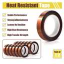 MEBMIK 12 Rolls 10mm x16m(52FT) Heat Tape High Temperature Heat Resistant Tape Heat Transfer Tape for Heat Sublimation Press Vinyl,No Residue