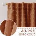 Boho Blackout Curtains for Bedroom 84 Inch Length 2 Panels Set,Vintage Farmhouse Terracotta Rust Pom Pom Textured Patterned Double Layer Sheer Overlay Bohemian Western Curtain Drapes for Living Room, 50"W x 84"L