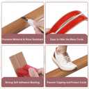 Floor Cord Cover Self Adhesive Cord Hider Floor Extension Cord Covers for Floor Power Cord Protector Cable Management Prevent Cable Trips Cable Cavity 0.32" W x 0.32" H (Light Brown Wood, 10Ft)