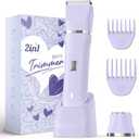 Risina Bikini Trimmer for Women - Wet/Dry Womens Electric Shaver for Legs, Replaceable Body Hair Blade Heads&Hair Remover for Face Head, No Nick, No Cut, No Razor Burn, Purple