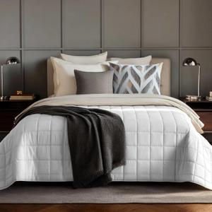 HomeSmart White Weighted Blanket Queen Size 20lbs, Ultra Soft Fabric, Oversized Queen Weighted Blanket, 92x88