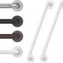 2 Pack 16 Inch Grab Bars for Wall White, Safety Shower Grab Bars for Seniors Elderly Handicapped, Handicap Grab Bars for Shower with Concealed Screws, Tesuchan