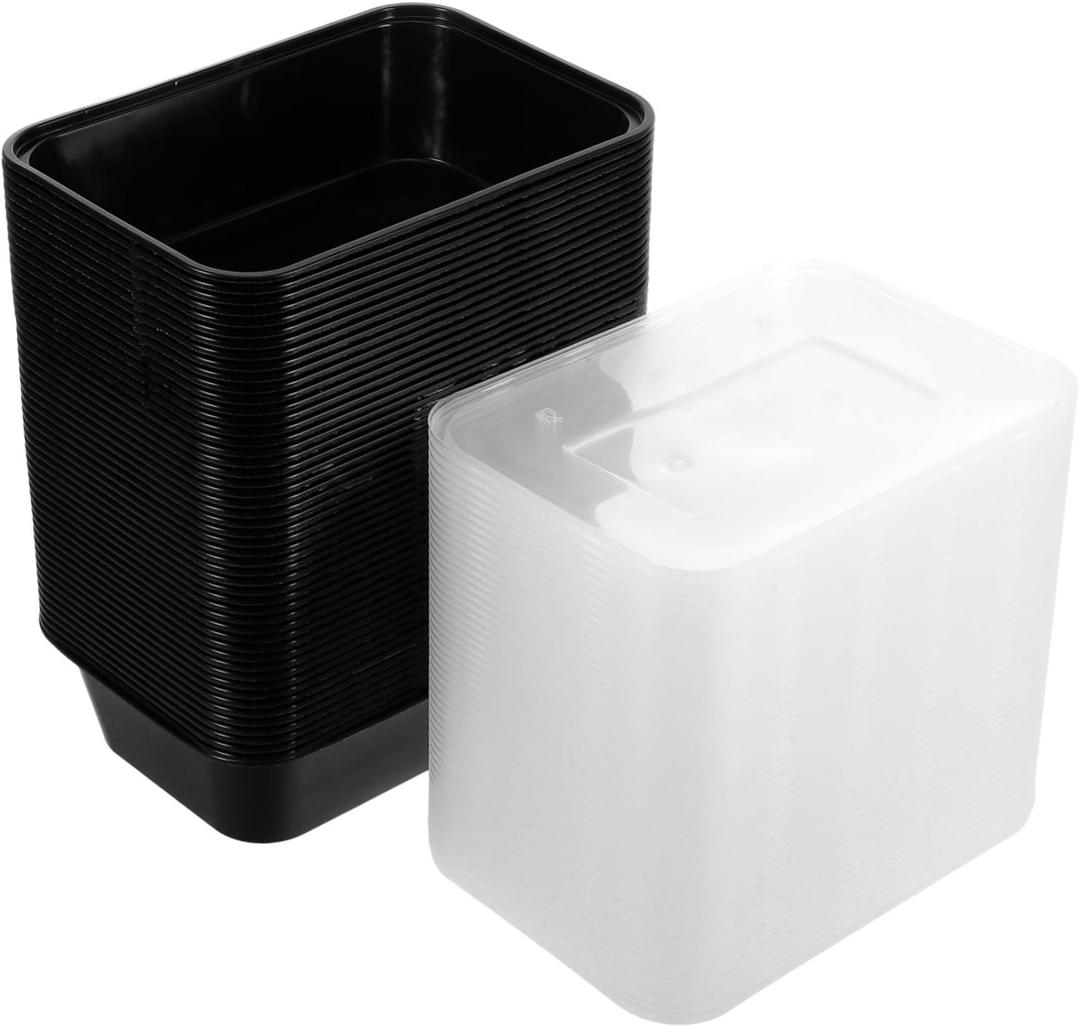 50pcs Meal Prep Containers with Lids Sturdy Food Storage Boxes for Takeout Desserts Pasta Sandwiches Microwave Freezer Safe Stackable Design