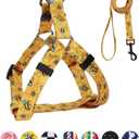 QQPETS Dog Harness Leash Set Adjustable Heavy Duty No Pull Halter Harnesses for Small Medium Large Breed Dogs Back Clip Anti-Twist Perfect for Walking (XS(12"-18" Chest Girth), Yellow Bee)
