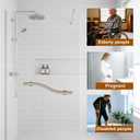 24 Inch Wave Grab Bar, Polished Chrome Shower Handrail, 2 Pack