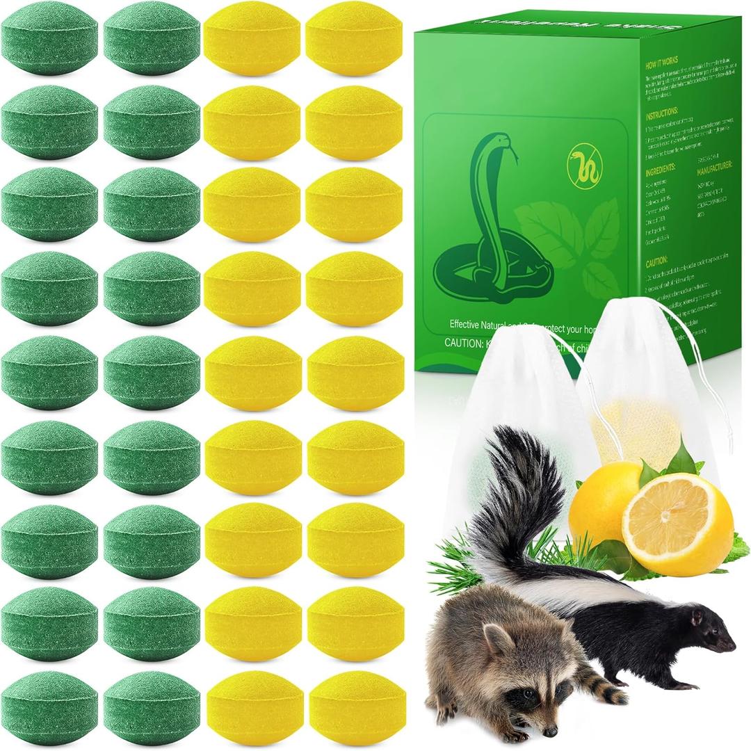 36Pack Powerful Skunk Repellent for Outdoor Use, Natural Keep Skunk & Raccoon Away Deterrent with Long-Lasting Protection for Garden Lawn Yard Camping Fishing, Safe for Kids & Pets, Waterproof