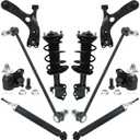 TRQ Front and Rear Suspension Kit Ball Joint Complete Strut & Coil Spring Assembly Control Arm Shock Absorber Sway Bar Stabilizer Link Compatible with 10-15 Toyota