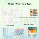 Amaieuin 6 Pack Paint by Numbers Kit for Adults Beginner,Paint by Number Adult,Easy Adult Paint by Numbers for Home Decor Gift 12x8in (Flowers)