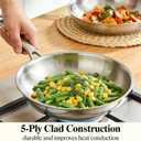 Stainless Steel Frying Pan Set with Lid, Umite Chef 3Pcs Skillet Set (Includes 8",10",12") - 5 Ply Stainless Clad - Heavy Duty & Professional Cookware Set, Fast & Even Heat, Dishwasher and Oven Safe
