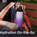 BJPKPK Insulated Water Bottles with Straw Lid, 40oz Stainless Steel Water Bottles with 3 Lids, BPA Free Leakproof Thermo, Tumblers, Cups for Sports, Gym- Ocean Dream