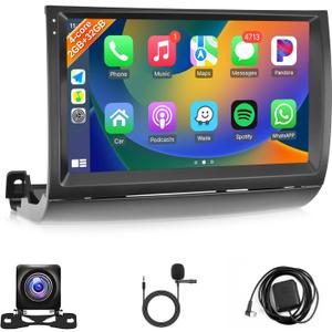 Car Stereo Radio for Toyota Prius 2004 2005 2006 2007 2008 2009 with Wireless Carplay Android Auto - 9" IPS Touch Screen with GPS BT WiFi FM SWC Mirror Link Backup Camera - 2G+32G