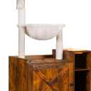 Hey-brother Cat Tree with XL Litter Box Enclosure, All-in-one Cat Tower for Indoor Cats with Large Hammock, Bed, Food Station, Scratching Posts, Modern Style Pet Furniture, Rustic Brown MPJ101SR (L (28.3"17.7"48.0"))