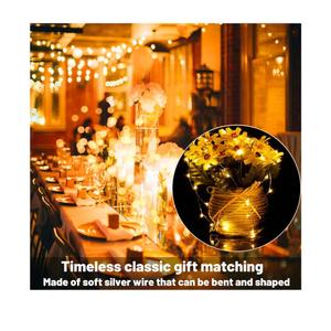 16 Pack 30 Led Fairy Lights Battery Operated String Lights 10 Feet Waterproof Twinkle Lights Mason Jar Lights Silver Wire Firefly Lights for Christmas Party Wedding Patio Warm White