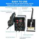 2 in 1 Hot Air Rework Soldering Iron Station Kit, Precision Circuit Board Soldering Gun Kit, Rapid Heat up Solder Station, Upgrade Dual System Independent Control, Auto Sleep & Calibration
