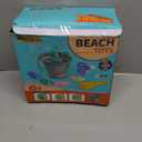 Collapsible Beach Sand Toys for Kids Toddlers, Travel Beach Toys with 3 Collapsible Sand Buckets, Shovels, Mesh Bags, Sand Molds, Castle Toys for Beach, Age 18+ Month