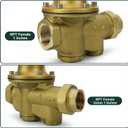 LF25AUB-Z3 Water Pressure Reducing Valve 1 Inch NPT Female Union + NPT Female, Polymer Seat, Adjustable 25-75 PSI