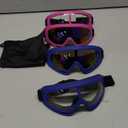 Ski Goggles, Pack of 4 - Snowboard Motorcycle Goggles Tactical Combat Military Glasses (Blue+pink Frame/Colorful+clear Lens)