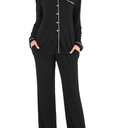 Women's Pajama Sets Long Sleeve Button Down Sleepwear Nightwear Soft Pjs Lounge Set , Size Large