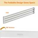 Foldable Towel Rack,Space Saving Wall Mounted Swivel Towel Rack, Stainless Steel Swing 3-Arm Towel Bar for Bathroom or Kitchen Storage(White)