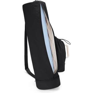 sportsnew Puffy Yoga Mat Bag Yoga Gym Bags for Women Men, Full-Zip Pilates Bag with Wet Pocket & Side Zip Drawstring Pocket Fits Tumblers with Handle, Yoga Mat Storage for Carrier Quick Access