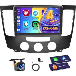 Hikity Android Car Stereo for Hyundai Sonata 2009-2010 (Manual A/C) Radio 2+64GB 9 Inch Touchscreen Car Radio Wireless Carplay Android Auto Support GPS Navigation WiFi Bluetooth FM EQ Backup Camera