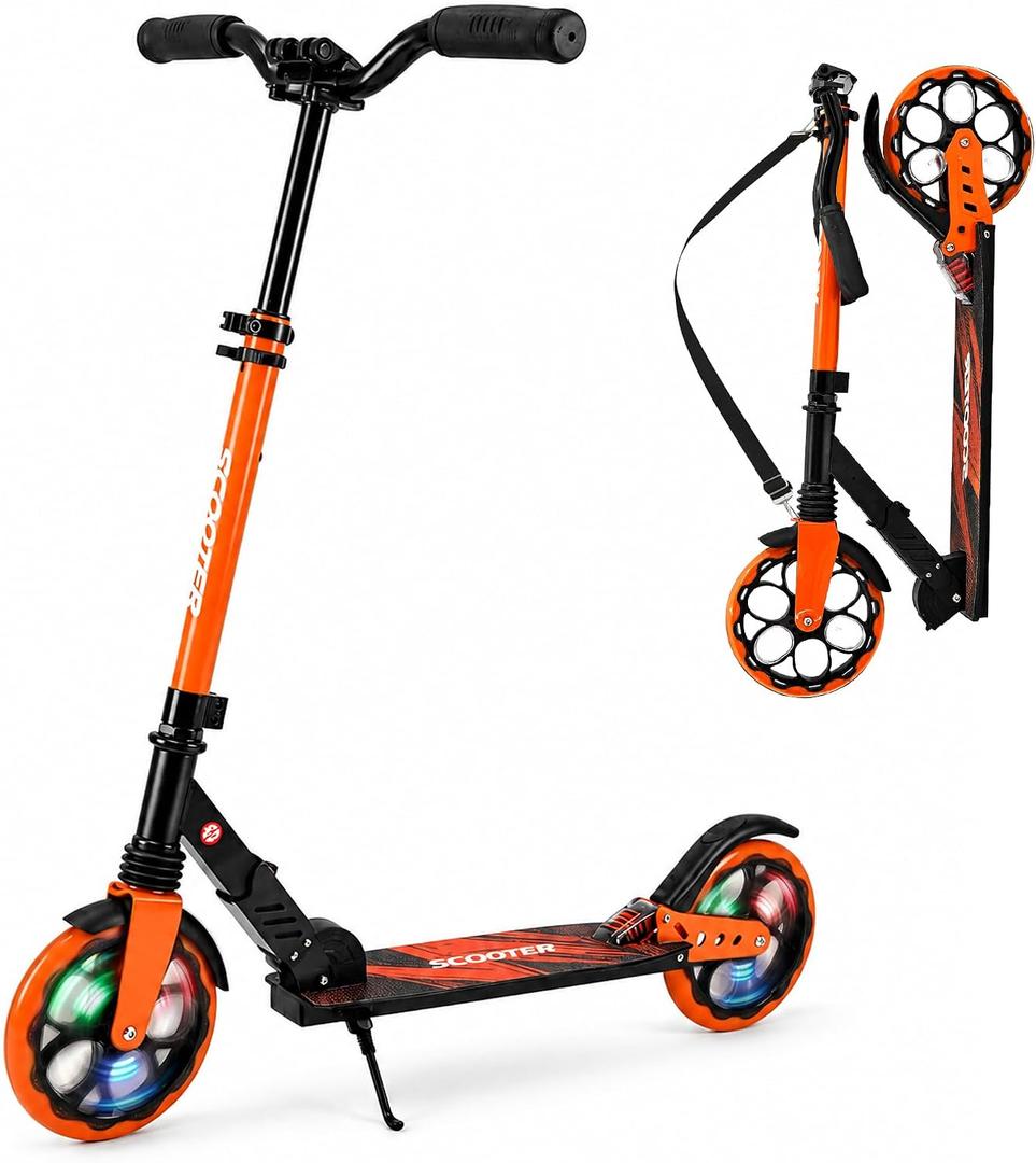 Kick Scooter for Kids 8+, Teens & Adults. Foldable Dual Suspension Scooter