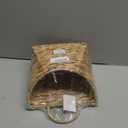 GYASVWU Woven Hanging Basket Water Hyacinth Hanging Wall Basket Wicker Handmade Baskets for Garden Farmhouse Home (Seagrass mouth)