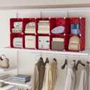 UNKU Cube Storage Organizer, 6 Cube Closet Organizer Storage Shelves, DIY Stackable Bookcase, Clothes Organizer Shelf for Closet, Bedroom, Living Room, Cabinet, Home, Office, Red