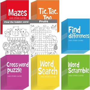 Hungdao 96 Pcs Mini Activity Books for Boys and Girls, Fun and Games, Challenging Activities Include Mazes, Word Scramble and More Bulk Gifts for Students Party Classroom