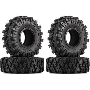 INJORA 1.0 Tires - S5 Crawler Mud Terrain Kraken Claw for SCX24 TRX4M AX24 Bronco Gladiator C10 JLU Deadbolt FCX24 FCX18 Axial RC 1/24 1/18, 62 * 20.5mm(T1007)