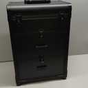 YUYANSHOP Rolling Makeup Case, Professional Makeup Trolley with 2 Large Drawers and Wheels Cosmetic Organizer Trolley for Studio or Travelling Nail Technician Artists Cosmetologist Stylist (Black)