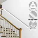 Handrails for Stairs Indoor, 14ft Stair Railing White Metal Staircase Hand Rails/Modern Wrought Iron Handrail, Industrial Wall Mounted Handrails Outdoor for Loft Porch Deck