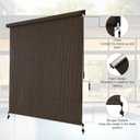 AOSKY Outdoor Roller Shades, Cordless Patio Shades Roll Up Outdoor Blinds, Roller Blinds Cloth for Porch Pergola Balcony Backyard Windows, 60" W x 72" H, Mocha