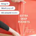 Extra Deep Twin Fitted Sheet - Hotel Luxury Single Fitted Sheet Only - Easily Fits 18 inch to 24 inch Mattress - Ultra Soft, Wrinkle Free w/Extra Deep Pockets - Easy-Care, Breathable & Comfy - Coral