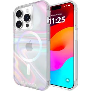 Case-Mate Soap Bubble iPhone 15 Pro Magnetic Case Phone Cover | for Women, Compatible w/ MagSafe, 12ft Drop Protection, 6.1", Shockproof, Anti-Scratch, Iridescent