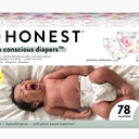 The Honest Company Clean Conscious Diapers for Delicate Skin, Up to 100% Leakproof Hypoallergenic Fragrance-Free Baby Diapers, Girl Prints, Club Box, Size 1 (814 lbs), 78 Count