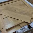 Huuger Narrow Night Stand Set of 2, End Table with Charging Station, USB-C Port, Rattan Side Table with Cabinet and Open Shelf, Synthetic Rattan, for Small Spaces, Bedroom, Natural Wood