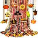 36PCS Thanksgiving Beaded Necklaces Bulk Fall Bead Party Supplies Favors 12 Styles