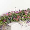 6ft Spring Flower Garland Faux Eucalyptus Greenery with Lavender Purple Daisy Wild Berry Artificial Vine for Easter Wedding Arch Decor Baby Shower Garland Mantle Table Centerpiece
