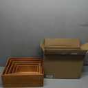 Barydat Set of 5 Wood Crates for Display Decorative Nesting Wooden Crate Storage with Handles Vintage Farmhouse Style Decorative Boxes Multipurpose Fruits Vegetables Boxes(Brown,Classic)