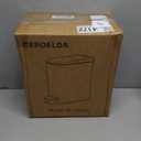 Small Bathroom Trash Can with Lid Soft Close-6L/1.6 Gal Slim Step Garbage Can-Metal Pedal Wastebasket-Narrow Rectangle Garbage Container Bin for Corner Office, Bedroom, Toilet, Live Room-Beige