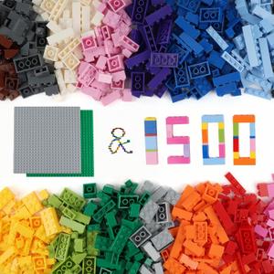 1500 PCS Building Blocks Set, with 2 Baseplates (7.5" 7.5") , STEM Educational Toys for School and Home, Imaginative Gift for Kids, 16 Colors
