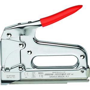 Arrow T72 Heavy Duty Wire and Cable Staple Gun, Manual Stapler for Installing Wiring for Telecommunications, Internet, and Computer Cables, uses T72 Insulated Staples