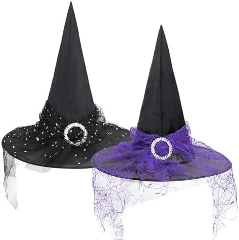 Century Star Kids Witch Hat Girls Lace Halloween Hat for kids Youth Teens Halloween Decorations Party Cosplay
