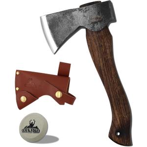 Camping Axe and Hatchet -11" Forged Carving Axe with Leather Sheath, Bushcraft Hatchet Small Axe Survival Hatchets for Woodworking