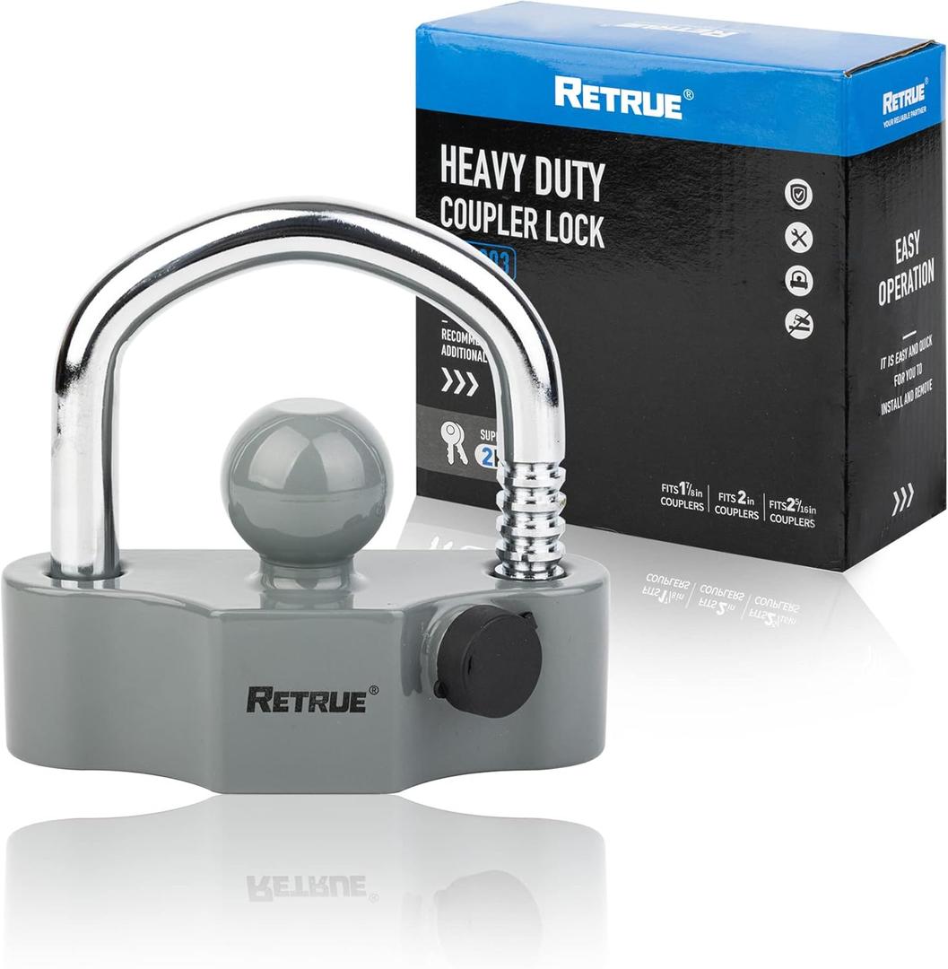 RETRUE Heavy Duty Coupler Lock Trailer Locks Ball Hitch Trailer Hitch Lock and Trailer Hitch Lock,Trailer Tongue Coupler Lock,