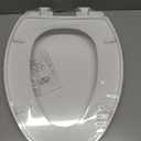 Elongated Toilet Seat, 18.5 Soft/Slow Close Oval (Oblong) Toilet Seat for Elongated Toilets, No-Slam Quiet-Close Lid, Easy-to-Install & Clean, Durable Never-Loosen White Plastic Seat