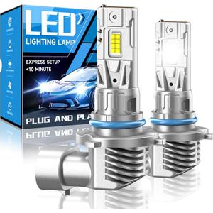 9005 Fog Light Bulbs or DRL, 700% Brighter Fanless H10 9145 Fog Lamp Replacement, 6000K Cool Wihte, Real 1:1 Mini Size Design, Plug and Play, Pack of 2