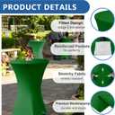 Cocktail Table Covers-Spandex Round High Top Table Cloth 6 Pack 32x43 Inch-Green Stretch Fitted Christmas Tablecloth for Pub Bistro Highboy Party Event Banquet Height Folding Satnding Tables
